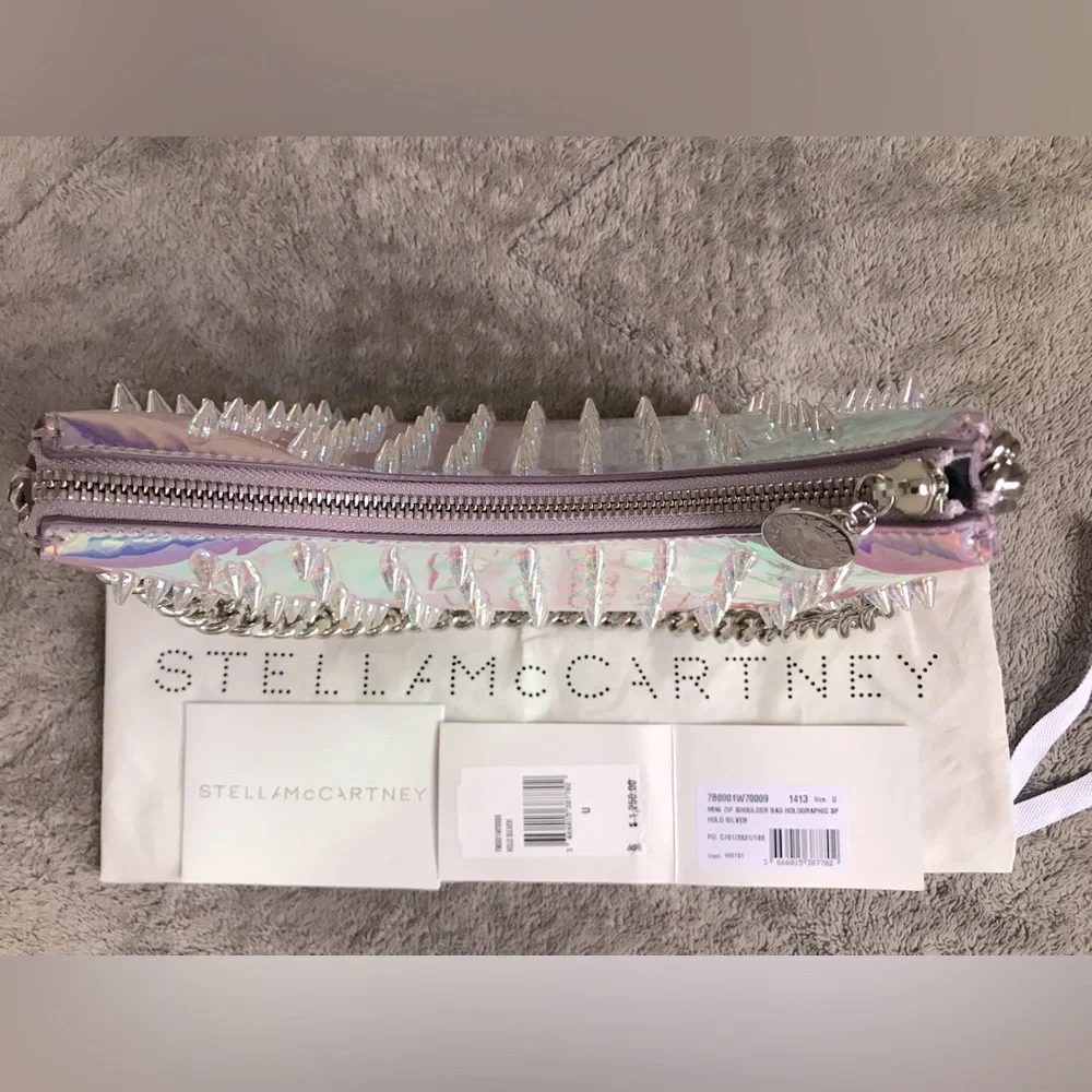 ❌❌❌SOLD❌❌❌STELLA MCCARTNEY Mini Falabella Spike Holographic Shoulder Bag - Picture 11 of 14